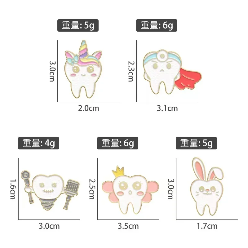 Protect Your Teeth Enamel Pin Custom Fight Against Tooth Decay Dentist Nursing Brooch Badge Lapel Rabbit Jewelry Gifts Wholesale