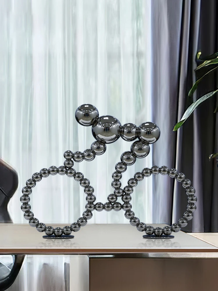 

Creative Stainless Steel Art Home Decor Luxury Living Room Desktop Ornaments Crafts TV Wine Cabinet Office Sculpture Decoration