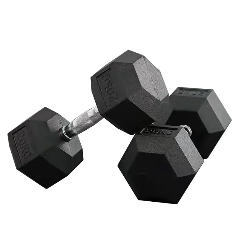 Commercial Fitness Equipment Round Steel Core Rubber Weight Lifting Gym Hex Dumbbell Set Hexagonal Dumbbells for Sale