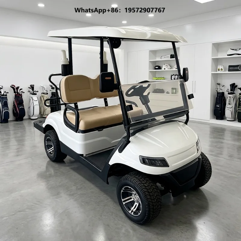Powerful Motor Vehicle Lithium Battery Golf Cart White Electric Golf Cart 2 Seater Electric Club Car Golf Buggy Carts