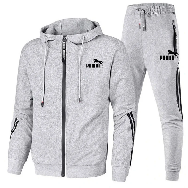 Mens Tracksuit Hooded Sweatshirts and Jogger Pants High Quality Outfits Autumn Winter Streetwear Casual Sports Hoodie Set