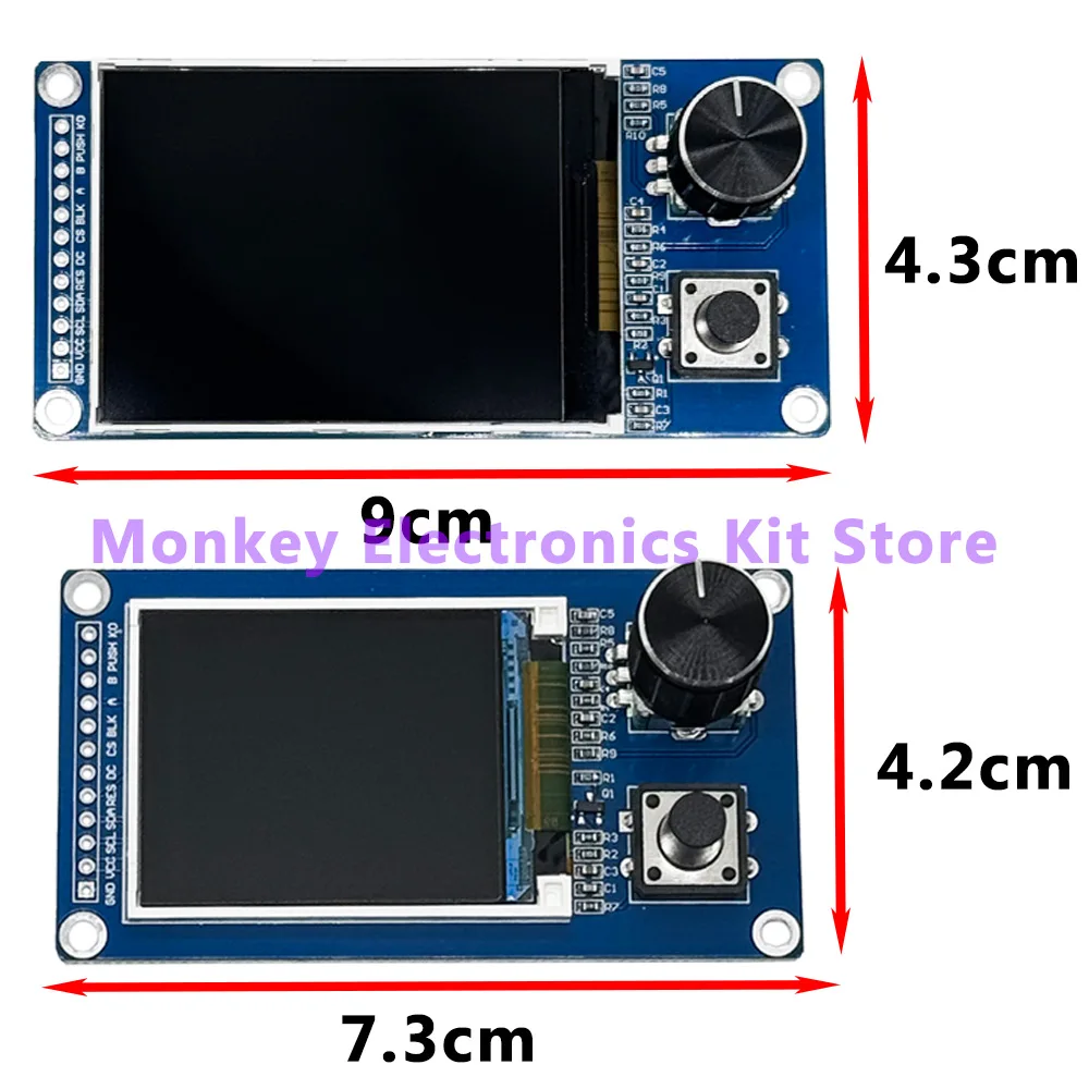 TFT 0,96 polegadas 1,3 polegadas 1,8 polegadas 2,4 polegadas Módulo OLED Botão Branco/Azul EC11 Codificador Rotativo Interface IIC Tela LCD