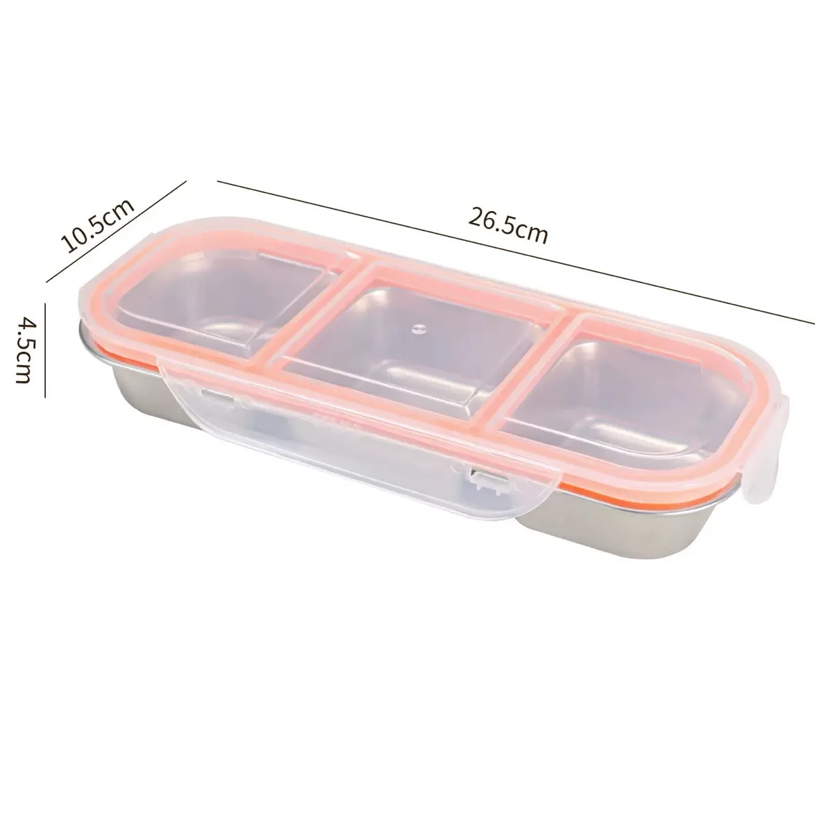 304 Stainless Steel Mini Compartment Lunch Box for Light Meals, Specifically for Weight Loss, Portion Control, Small Bento Box, Microwaveable, Stainless Steel Fruit Preservation Light Meal Box, Three- image 6
