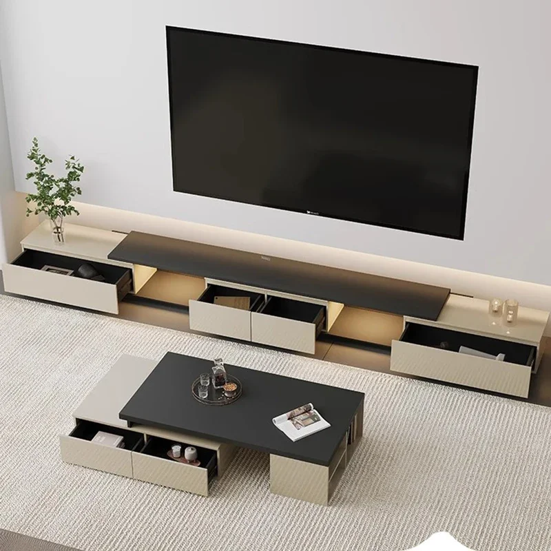 Wood Telescopic TV Stand Living Room Cabinet Entertainment Center Floating Wall Shelves Muebles Para El Hogar Home Furniture