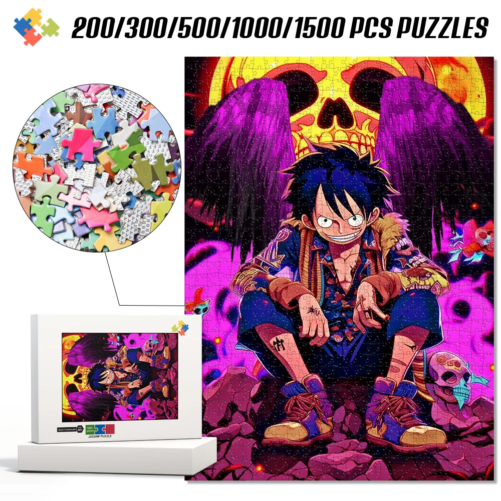 One Piece Themed Luffy Cartoon Puzzle Logical Thinking Training Brain Exercise Learning Toy for Children Students and Anime Fans