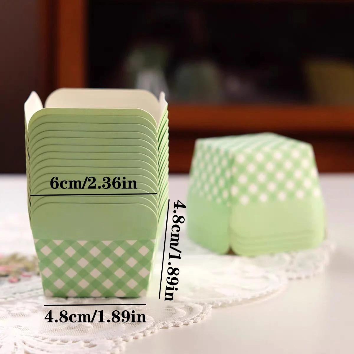 50/100pcs Square Lattice Baking Cup, Muffin Cup Cupcake, Disposable Desserts Box for Wedding, Birthday, Kitchen Tools