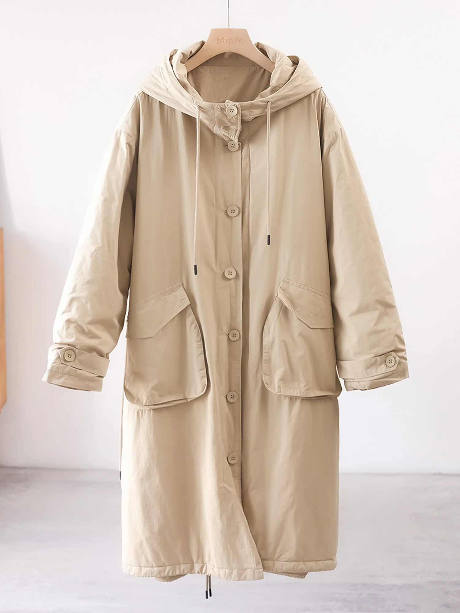 Autumn/Winter 2026 New Women's Windbreaker Cotton Jacket Hooded Loose Cotton Jacket