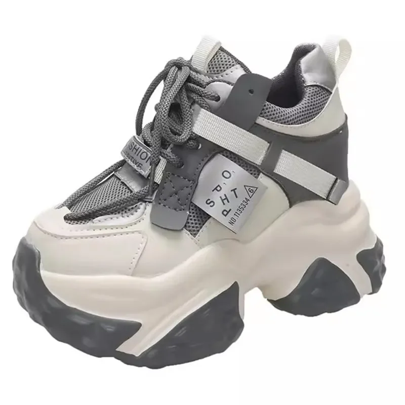 

Pop 10CM Women's Breathable Mesh Platform Shoes Outdoor Increase Height Chunky Sneakers For Women Casual Walking Shoes Women's T