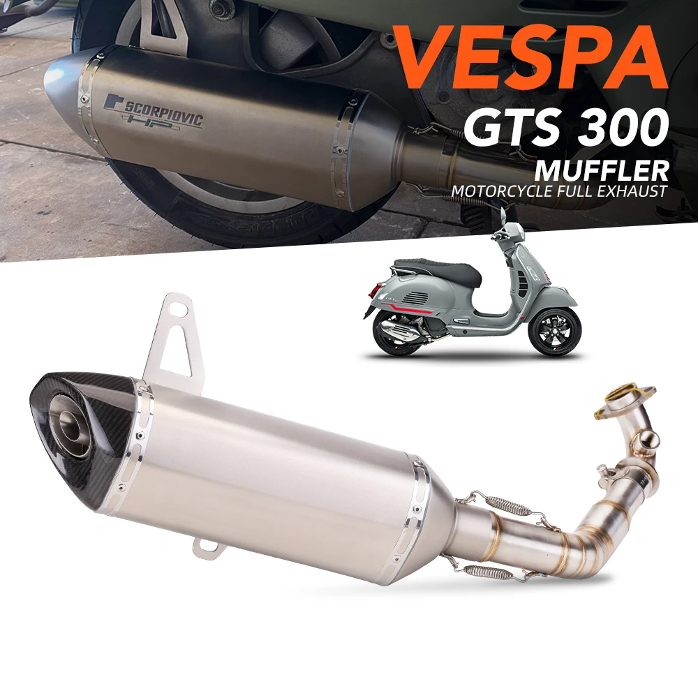 

For vespa GTS300 Motorcycle System Escape Slip On Front Tube Link Pipe Connect Original full Motorcycle Exhaust Syst