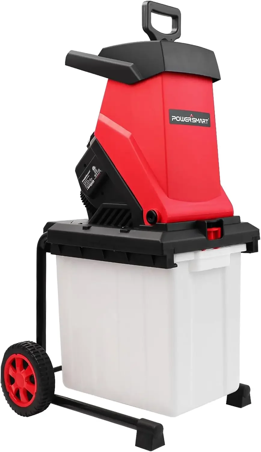 Electric Wood Chipper, Leaf mulcher 15-Amp, with Collecting Bin, for Garden, Yard, PS12A