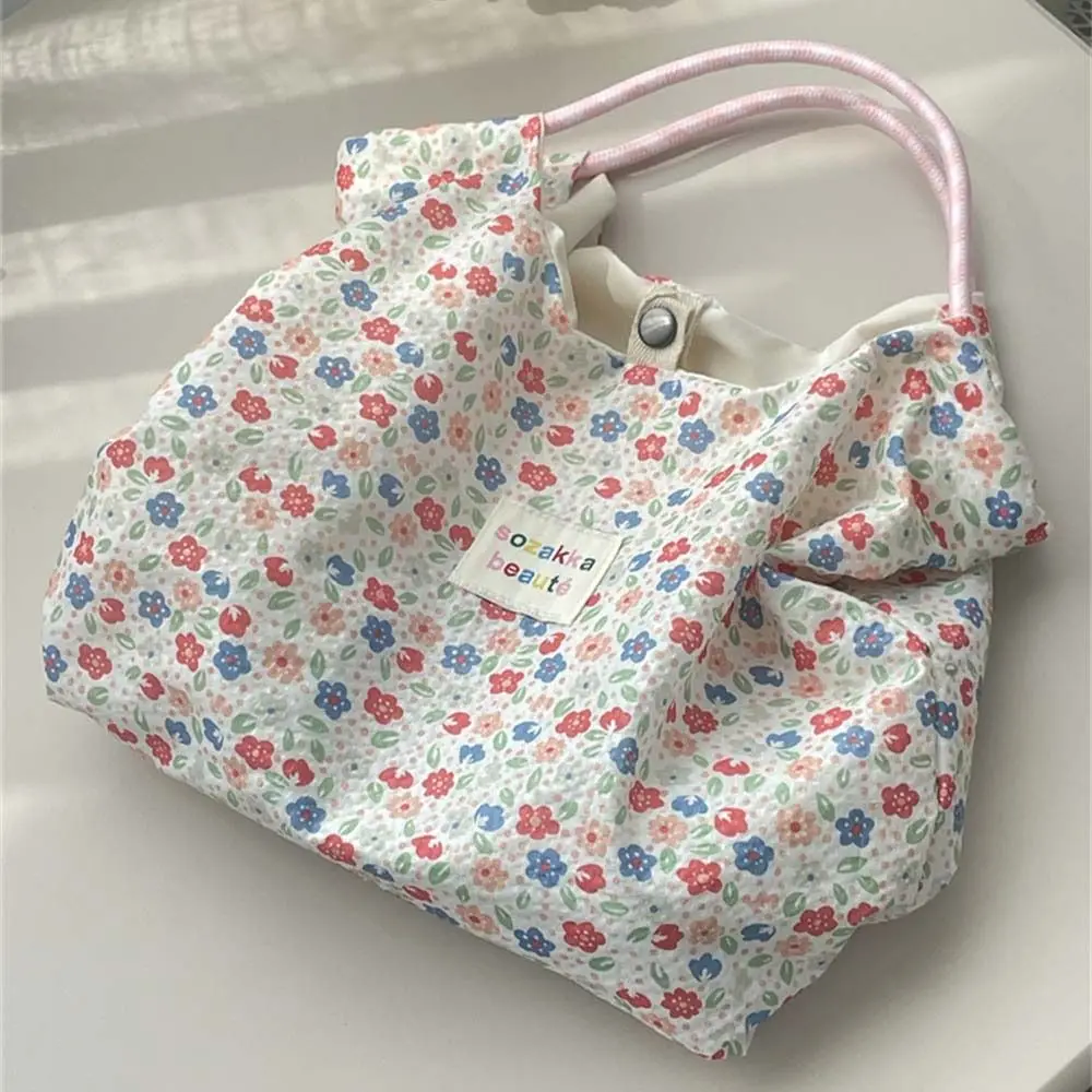 

Butterfly Fresh Floral Handbag Vacation Tote Bag New Chinese Style Drawstring Handbag Nylon Storage Bag INS Shoulder Bags