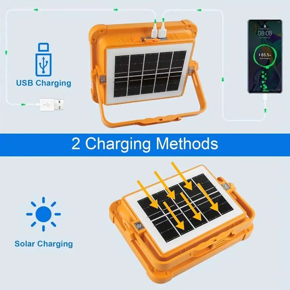 

Plastic Portable LED Work Light Bright with Battery Indicator Tent Camping Lantern Dimmable COB Floodlight