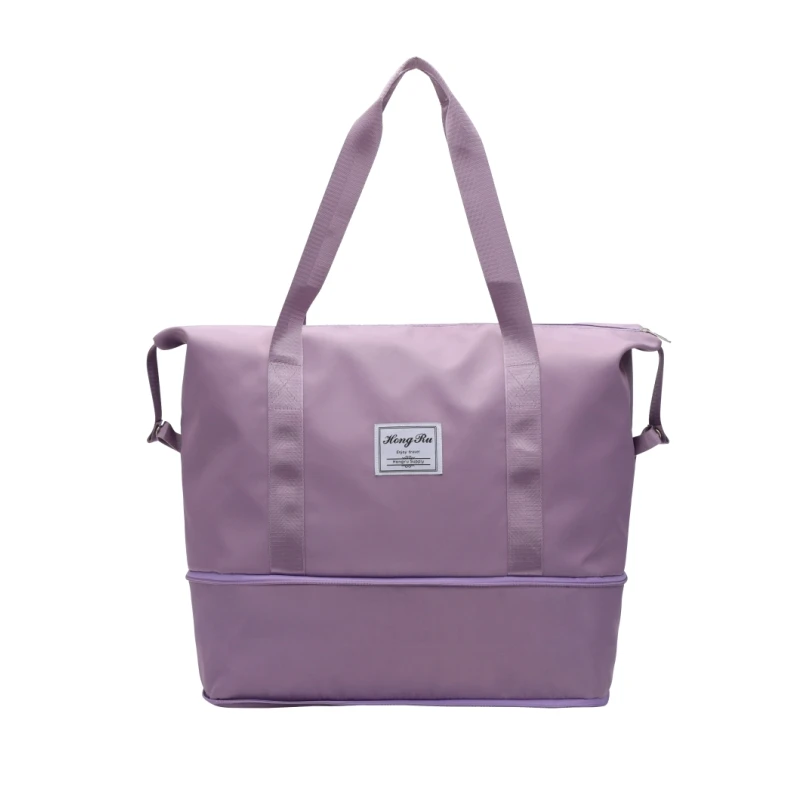 Bolsa de viaje de nailon impermeable para mujer, bolso de mano deportivo para gimnasio, almacenamiento de equipaje de gran capacidad