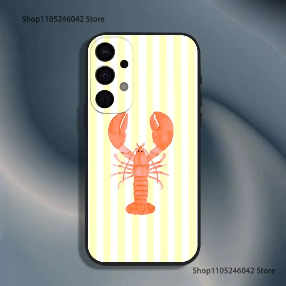 جراد البحر على المشارب المحيط حافظة هاتف مقاومة للصدمات لهاتف سامسونج S25، S24، S21، S22، S23، S30، Ultra، S20، Plus، Fe، Lite، 5G غطاء أسود