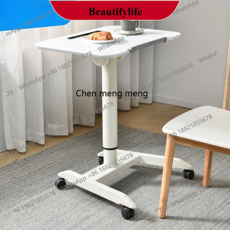

G153 Mobile Computer Desk Lifting Office Learning Standing Desk Modern Simple Flippable Bedside Table