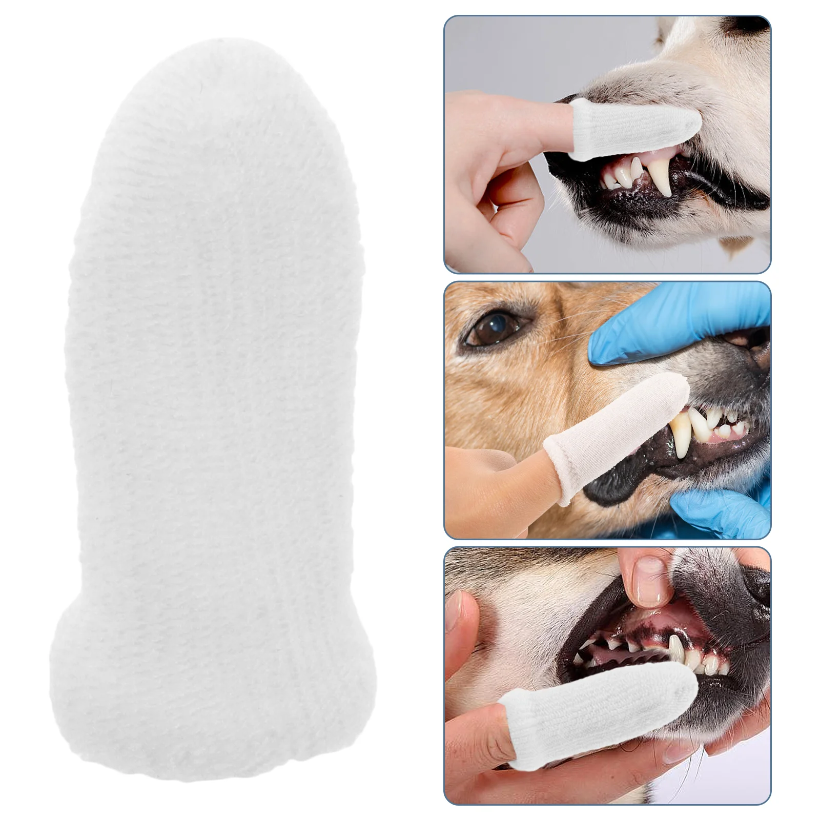 10 Pcs Pet Cleaning Finger Cots Puppy Tooth Brush The Dog Cat Toothbrush Small Dogs Wipes Nylon For