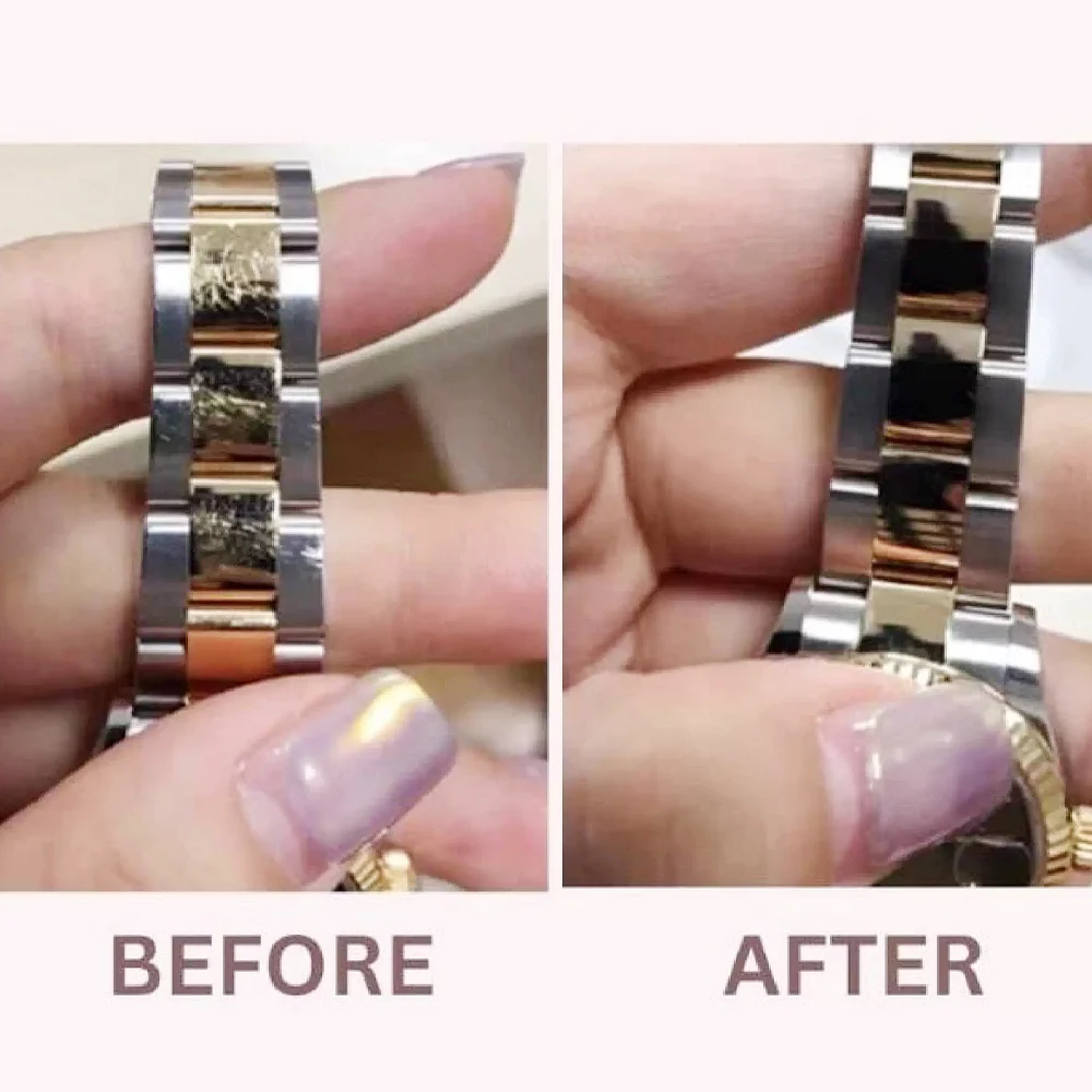 Juego de 1/2 de pulido de capa de bacalao para metales finos, paquete doble para reloj, joyería, eliminación de mantenimiento de reloj, paños de pulido de arañazos