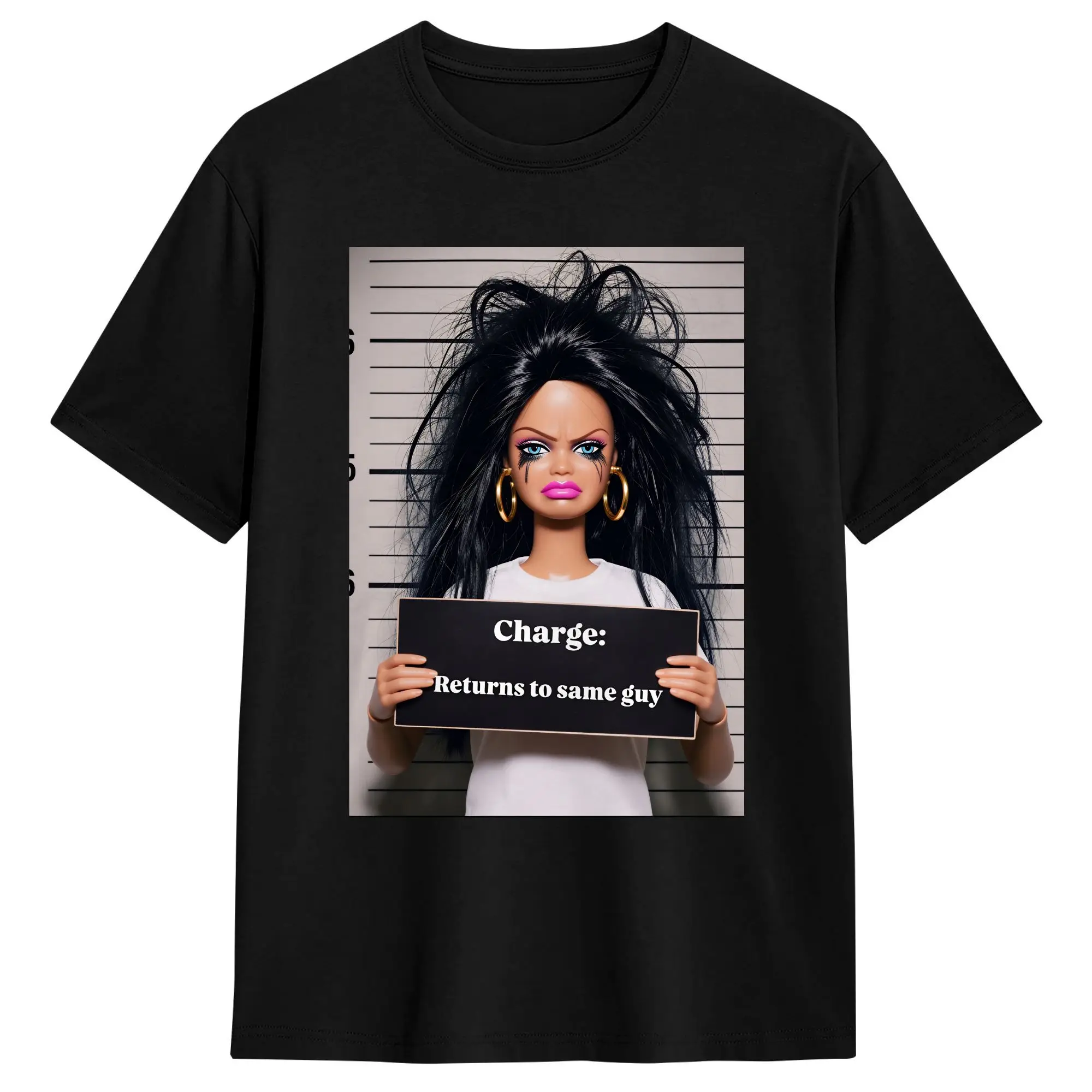 Distressed Doll Face Meme Cotton T Shirt For Adult Summer  Y2K Funny T Shirts Hipster Tee Shirt Oversized Cheap Tops