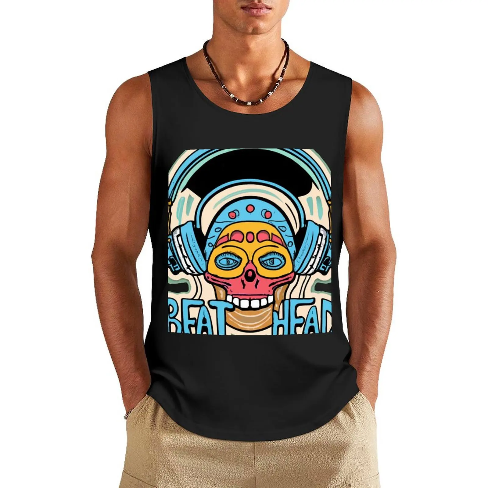 Beat Head Graffiti Urban Headphones Tank Top Top gym clothes man fitness