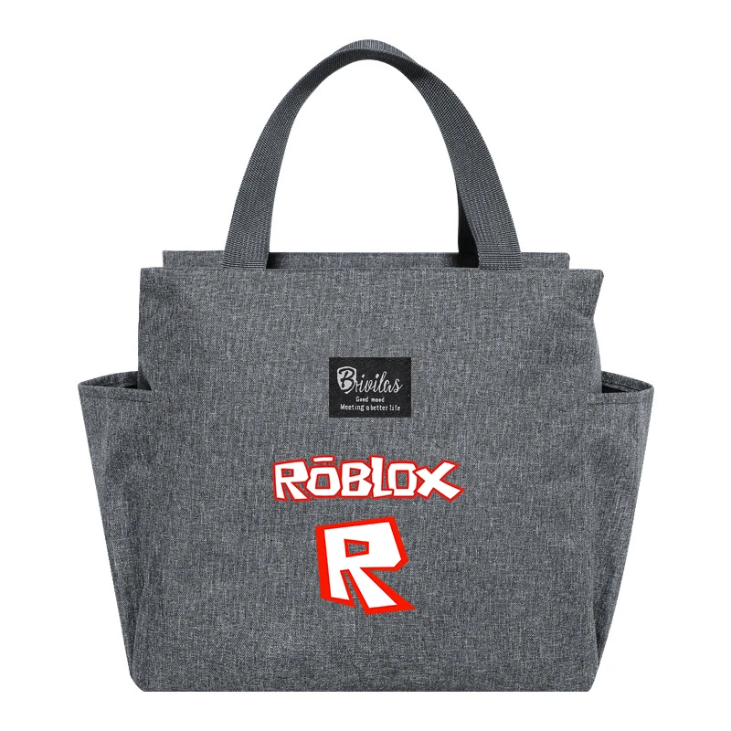 Roblox dzieci przenośne nosidełko na napoje na lunch torba izolowana świeża torba termoizolacyjna żywność pudełko termiczne Tote pojemnik na piknik