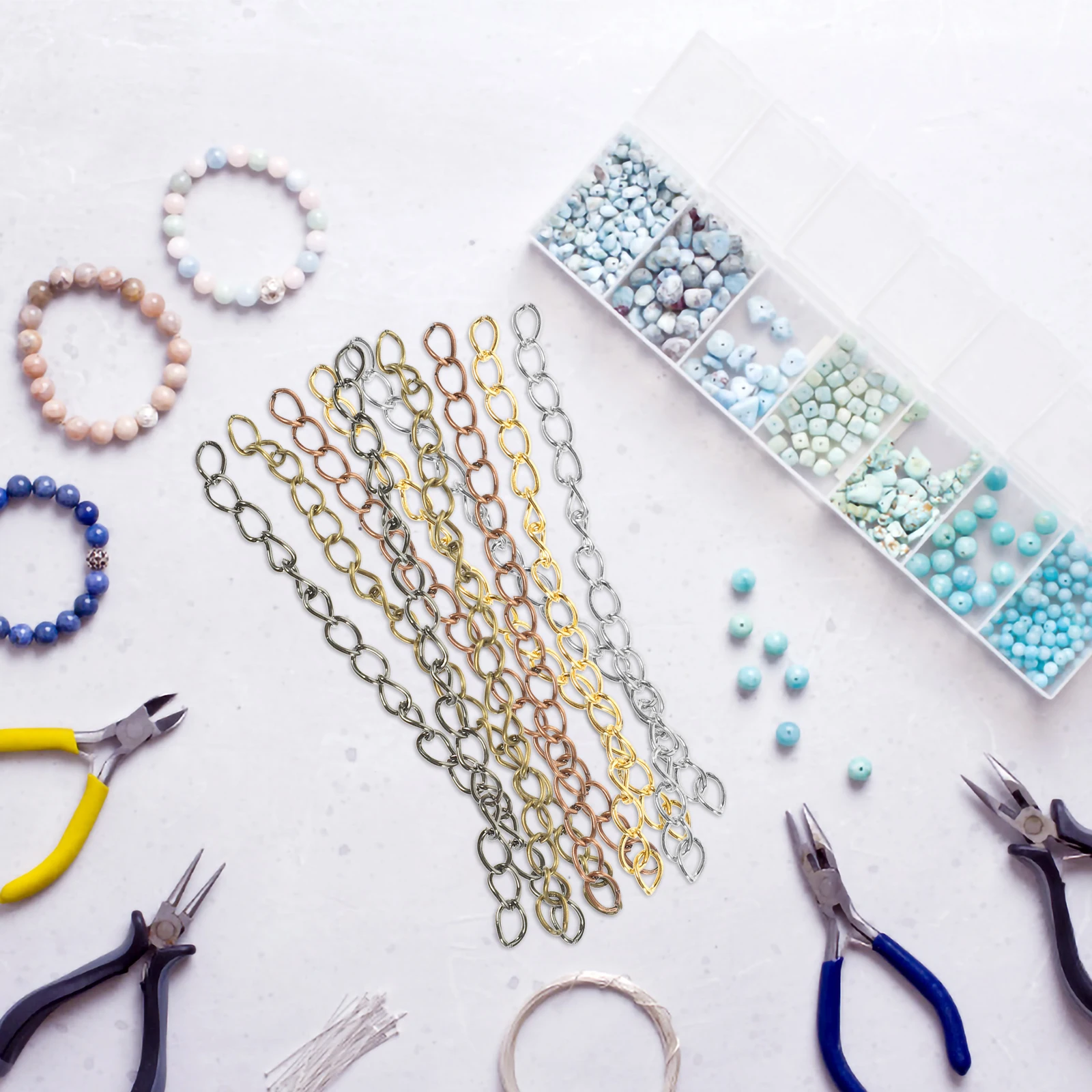 

300Pcs Iron Extension Chains Classic Durable Necklace Bracelet Extender DIY Jewelry Making Chain Extender Necklace Chains
