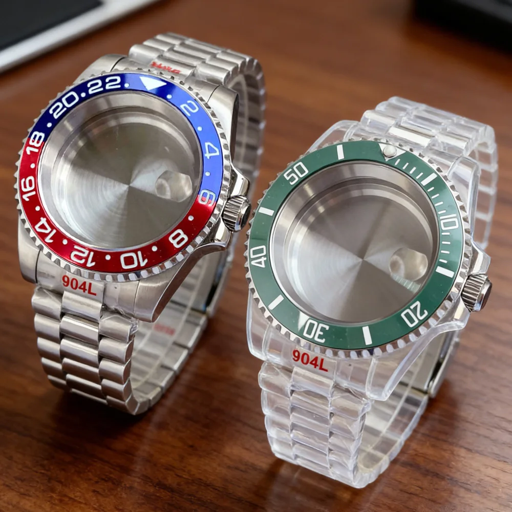 200M Taucher 40mm SUB Gehäuse passend für NH35 NH36 NH34 GMT ETA 2824 PT5000 Miyota 8215 Uhrengehäuse Präsidentenarmband Saphir 120 Klickmechanismus