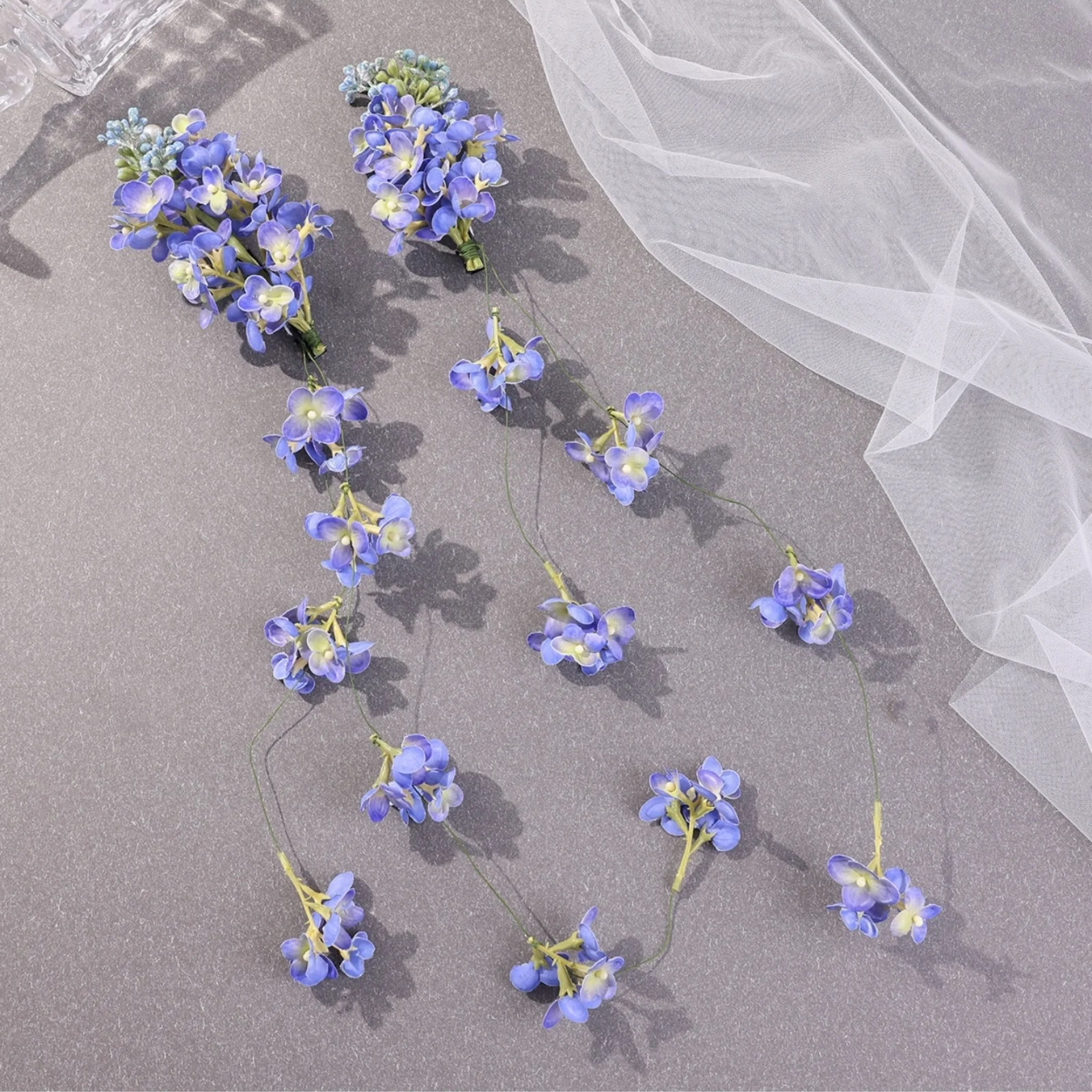 3-6 قطعة مجموعة المرأة الأرجواني النسيج زهرة مقاطع الشعر ، دبابيس الشعر بطة بيل كليب مجموعة الحلو البتلة طويلة شرابة بطة بيل كليب ، الصيف #4