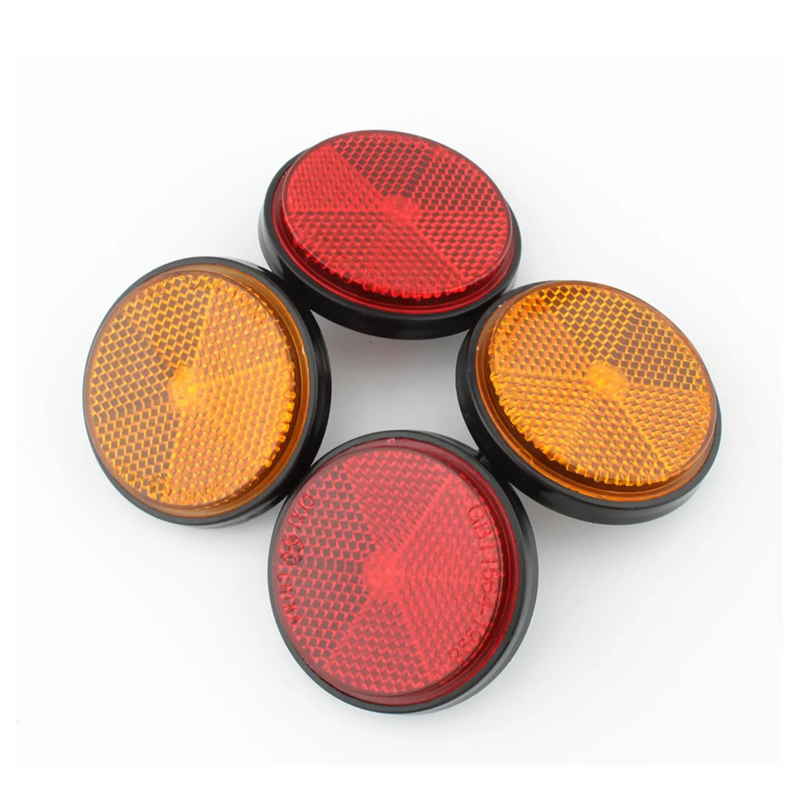 4 Inch 55mm Round Reflector for Motorcycle ATV Dirt Bikes Universal, Red image 5