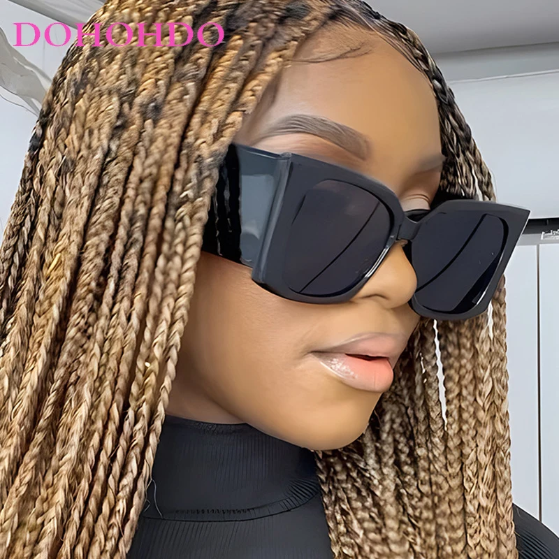 

DOHOHDO Oversized Brand Designer Sunglasses Women New Vintage Cat Eye Sun Glasses Female Black Gradient Glasses Men Oculos UV400