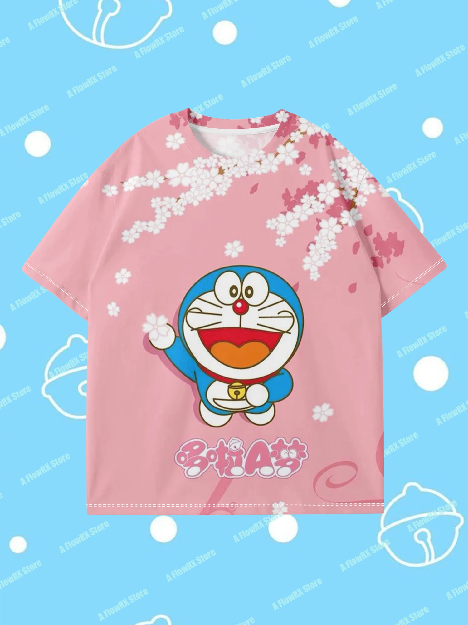 تيشيرتات Doraemon مطبوعة ثلاثية الأبعاد مثالية للاستخدام الخارجي غير الرسمي مناسبة للرجال والنساء والكبار والأطفال في الصيف ومريحة للتنفس