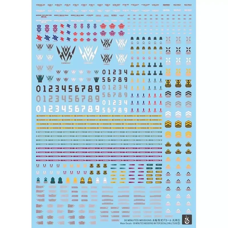 High-Precision Fluorescent Waterslide Decals for 30 Minute Task Series 5 30MM Universal Model DIY Accessories
