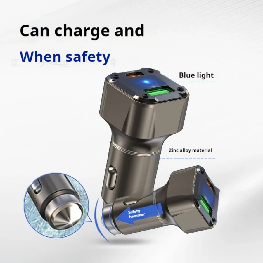 Car Charger USB C 30W Phone Car Charger with Safety Hammer Design Car Adapter Type C Car Charger Fast Charging USB Car Adapter