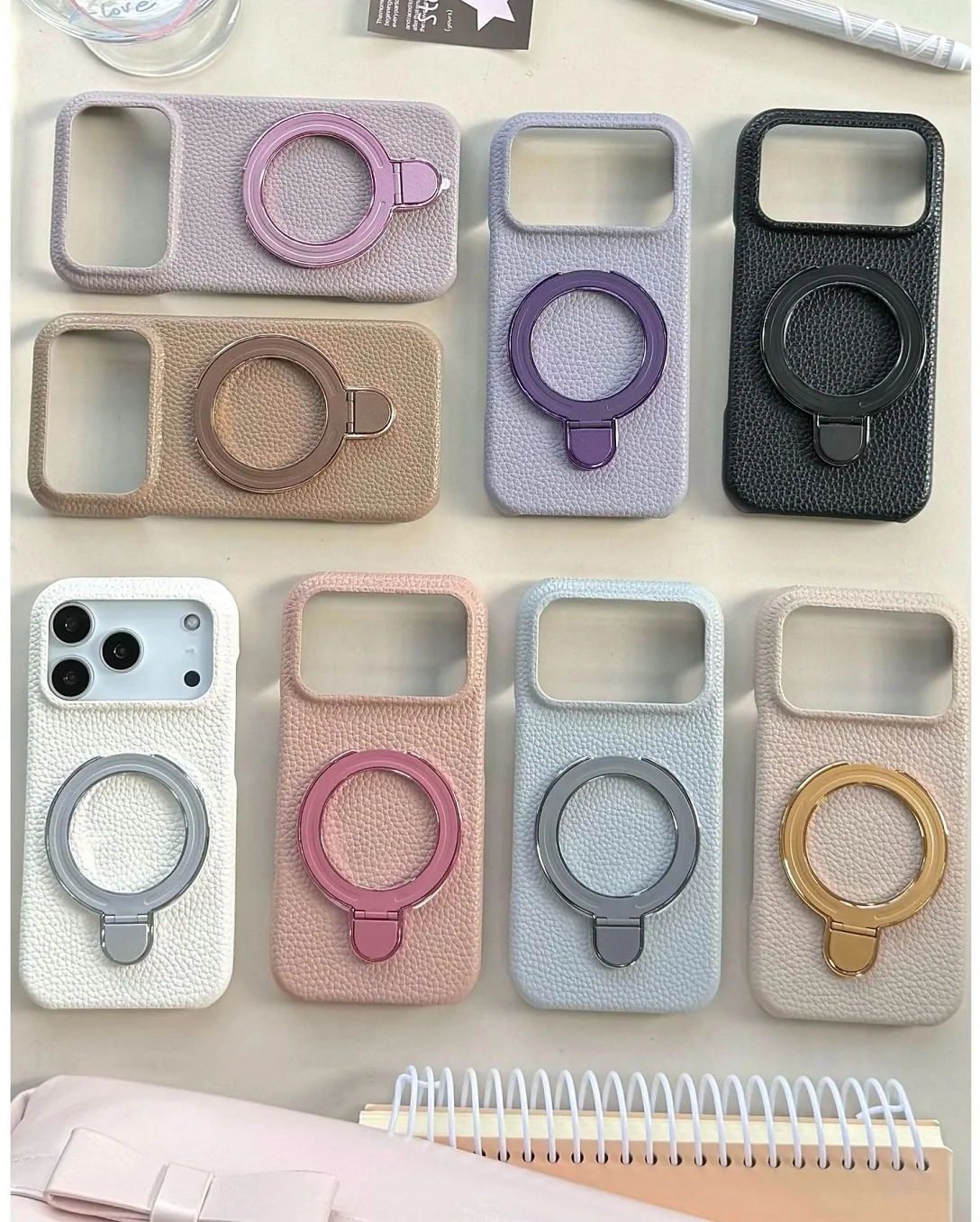 

Fashion Bracket Leather Case For iPhone 11 12 13 14 15 16 17 Air 17 Pro Max Plus Shell Kickstand Phone Cover With Stand Holder