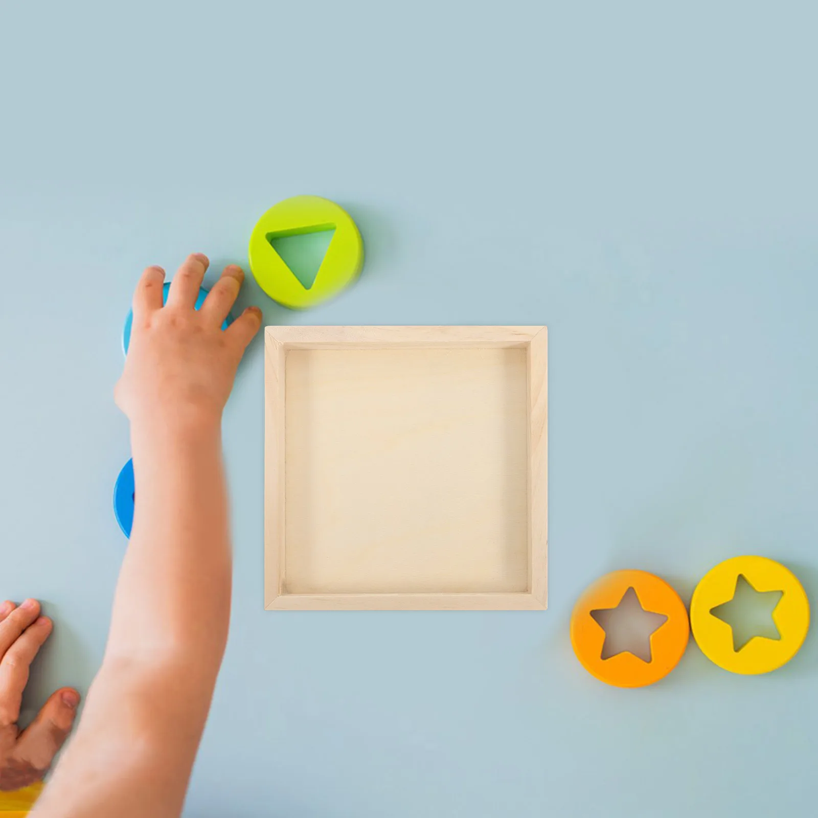 

6pcs Hexahedral Painting Tray Material Organizer Puzzle Dishes Storage Kids Room Clean Wooden Pallets 3D