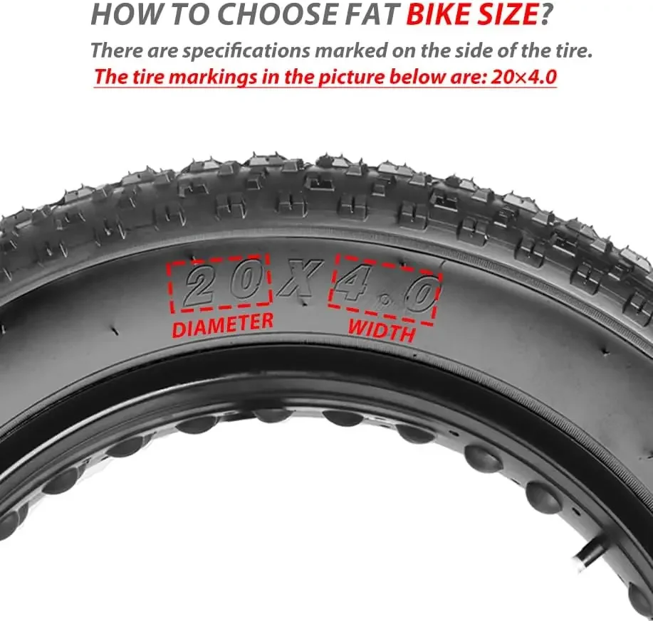 Fat Tire: 20 x 4.0 Inch E-Bike Mountain Bicycle Tire Performance Puncture-Resistant and All-Terra