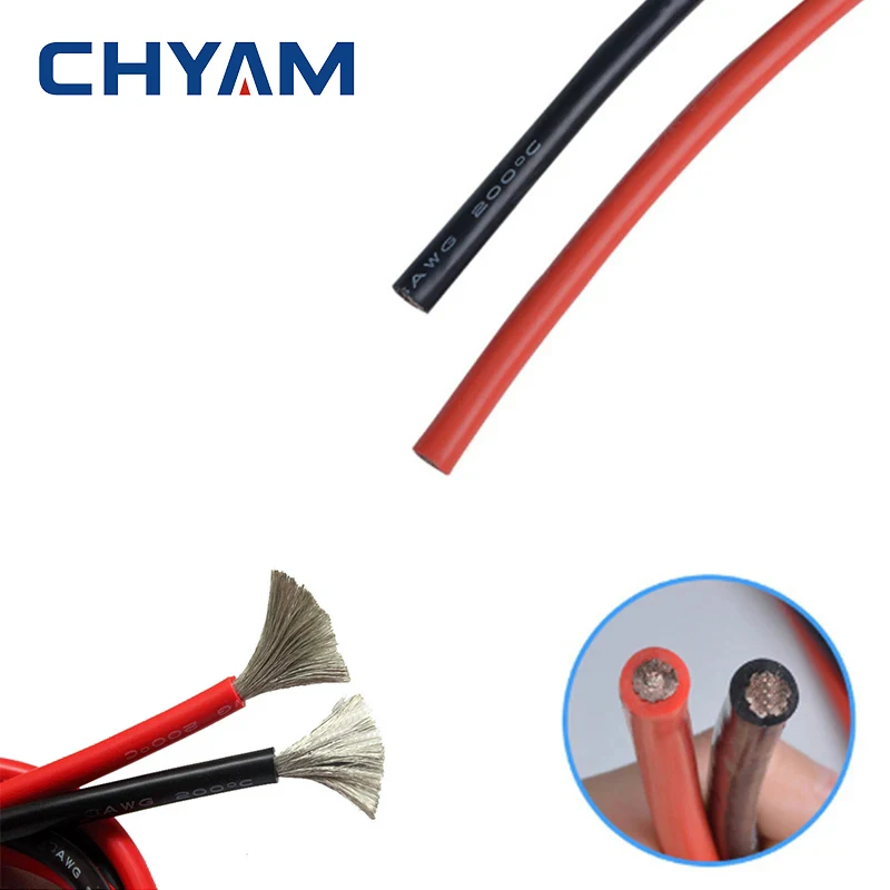 سلك كابل لينة سيليكون سلك 11AWG 10AWG 9AWG 8AWG 7AWG 6AWG 4AWG 35 / 50 / 70mm2 الحرارة مقاومة 200 ° الباردة مقاومة-60 °