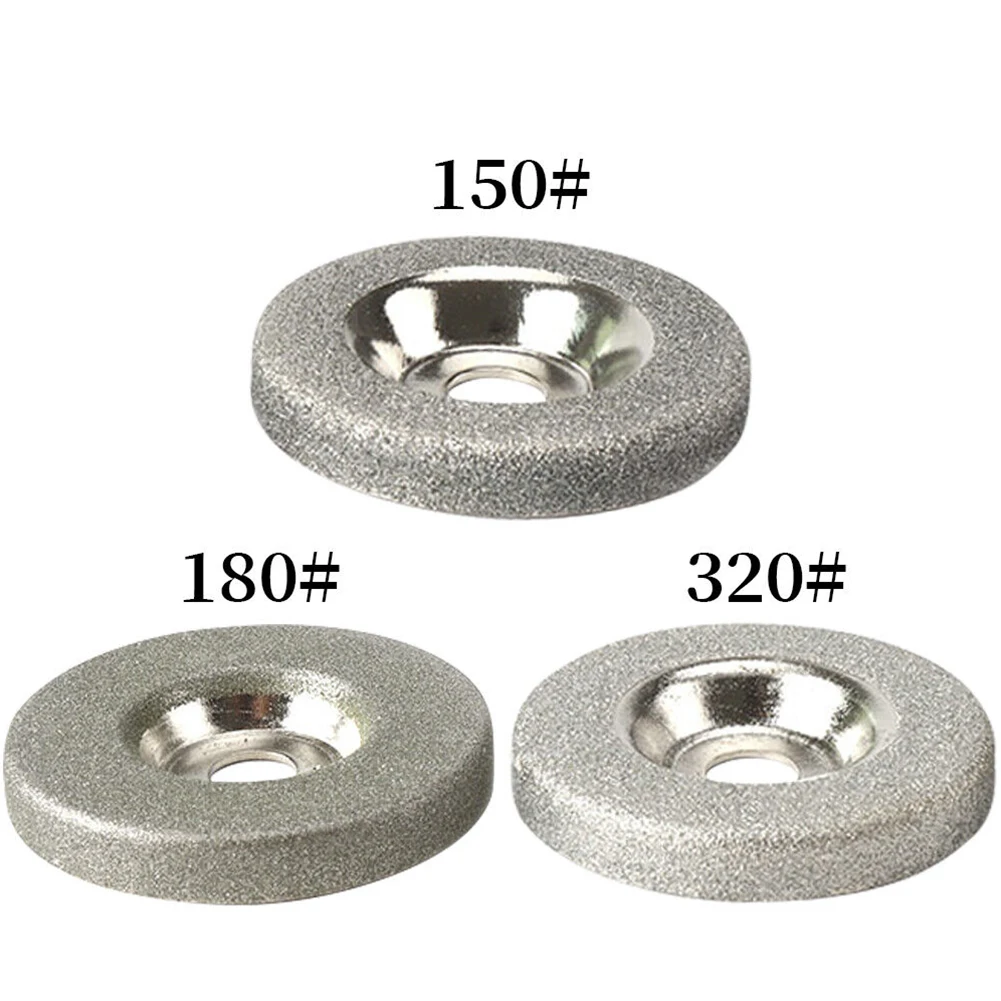 Copo Roda de Moagem do Diamante Emery Fresador 150 180 360 Pedra Grit Sharpener Disco para Ângulo Ferramentas de Corte Peças pc