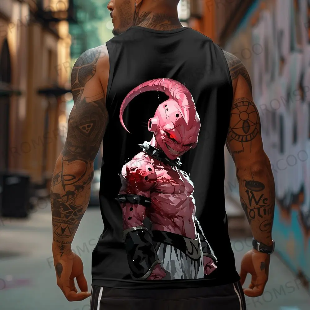 

2025 Dragon Ball аниме Гоку, жилет с периферийным принтом, мужская свободная майка из чистого хлопка для тренировок в тренажерном зале