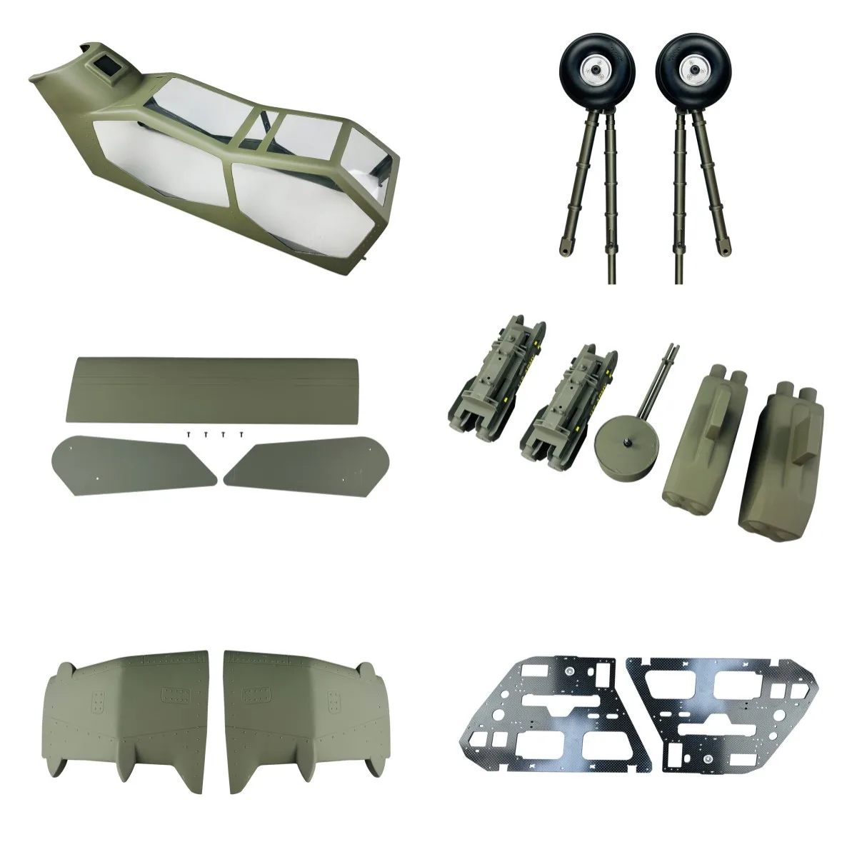 Roban 600 Size EC-665 Tiger Fuselage Replacement RC Helicopter Spare Parts Nose Cover/Window/Landing Gear/Wings/Tail/Seats