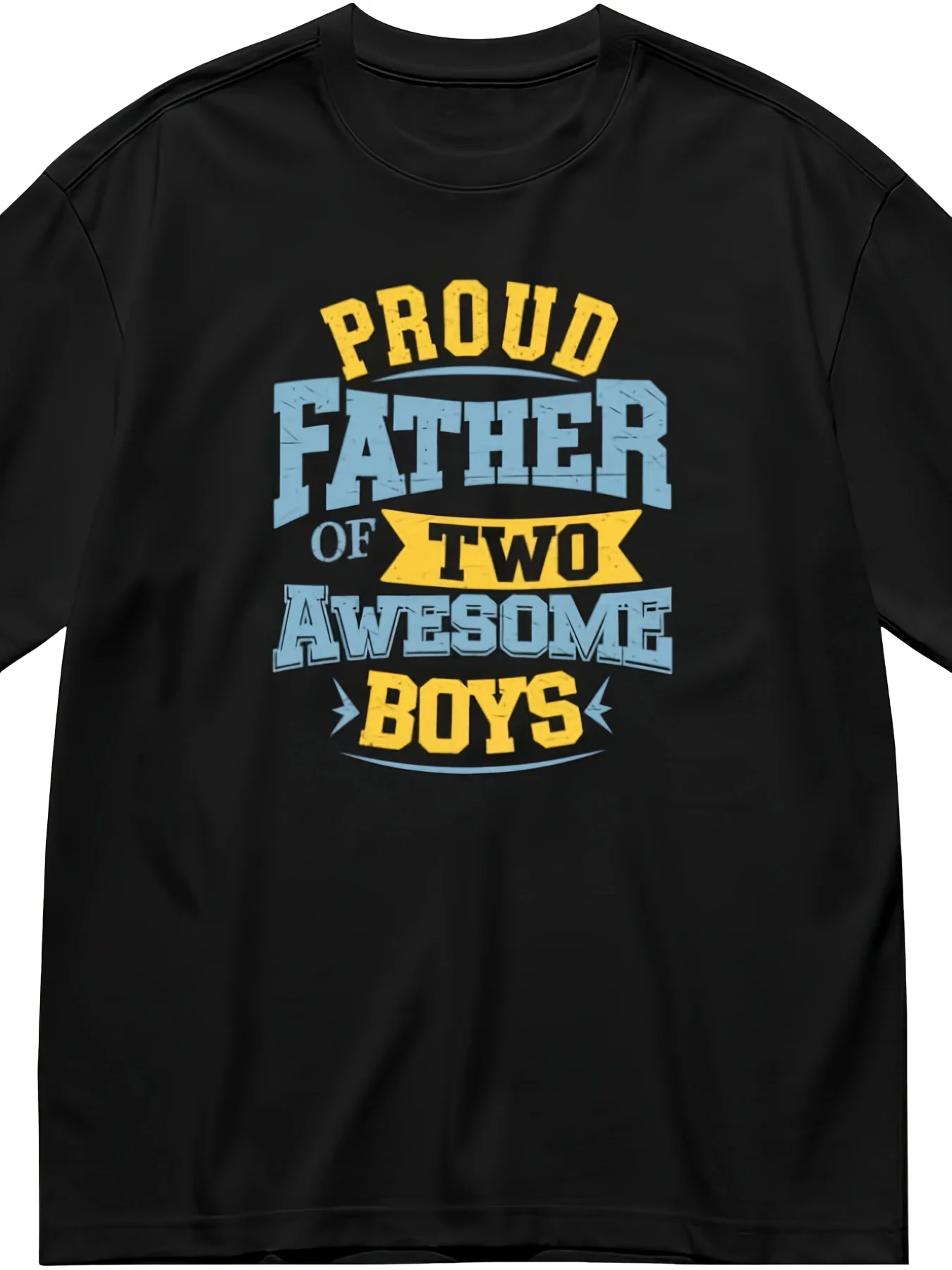 Men'S Casual Short-Sleeve T-Shirt Featuring a Proud Father of Two Amazing Boys Design, Perfect for Gifts, Vacations, Parties, And Sports. Unisex, Made of 220G Pure, Ideal for Summer 2026