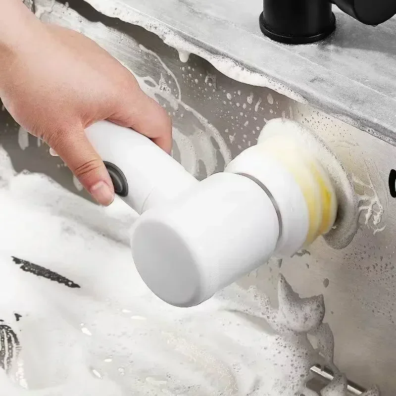 Wireless Handheld Power Scrubber for Dishes Pots and Pans Multi-functional Electric Cleaning Brush for Kitchen and Bathroom