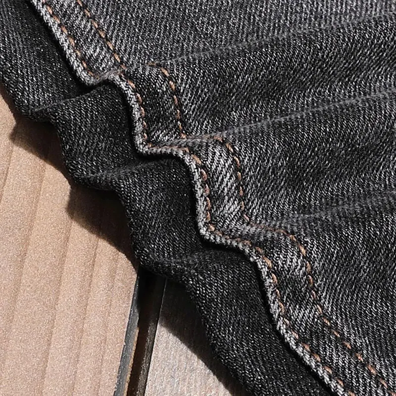 Italian Style Fashion Men Jeans Retro Black Gray Stretch Slim Fit Ripped Jeans Men Trousers Vintage Designer Denim Pants Hombre