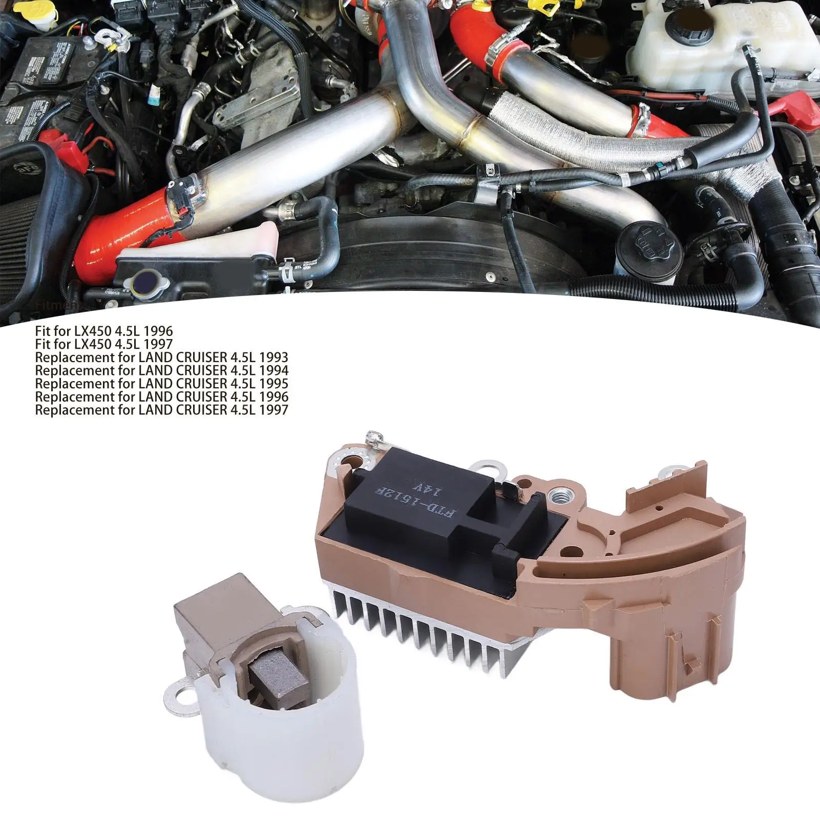 Alternator Voltage Regulator Brush Holder Kit Wearproof Long Durability Moistureproof 27700 66040 for lx450 4.5L 1996 1997