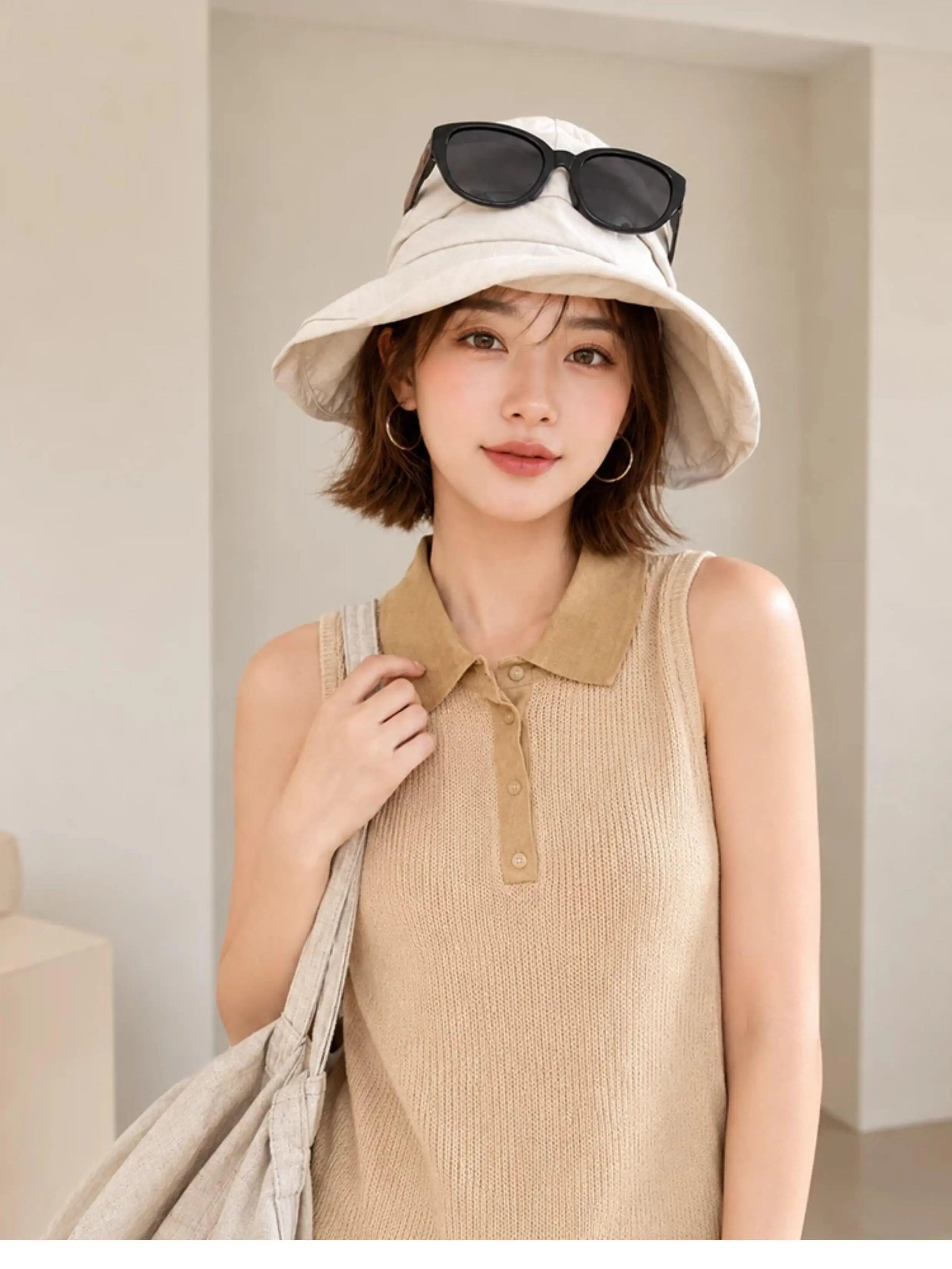 pbmarket-折りたたみ式プリーツ軽量通気性速乾生地ワイドブリムサンシェードハットupf50-女性用サマーキャップ