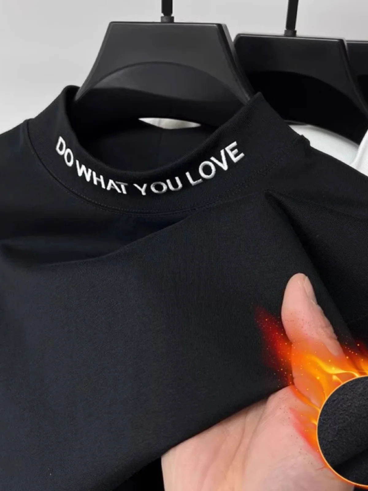 

Мужская футболка премиум-класса с высоким воротником, вышивкой, двусторонняя, из флиса, с длинным рукавом, модная, с защитой от солнца