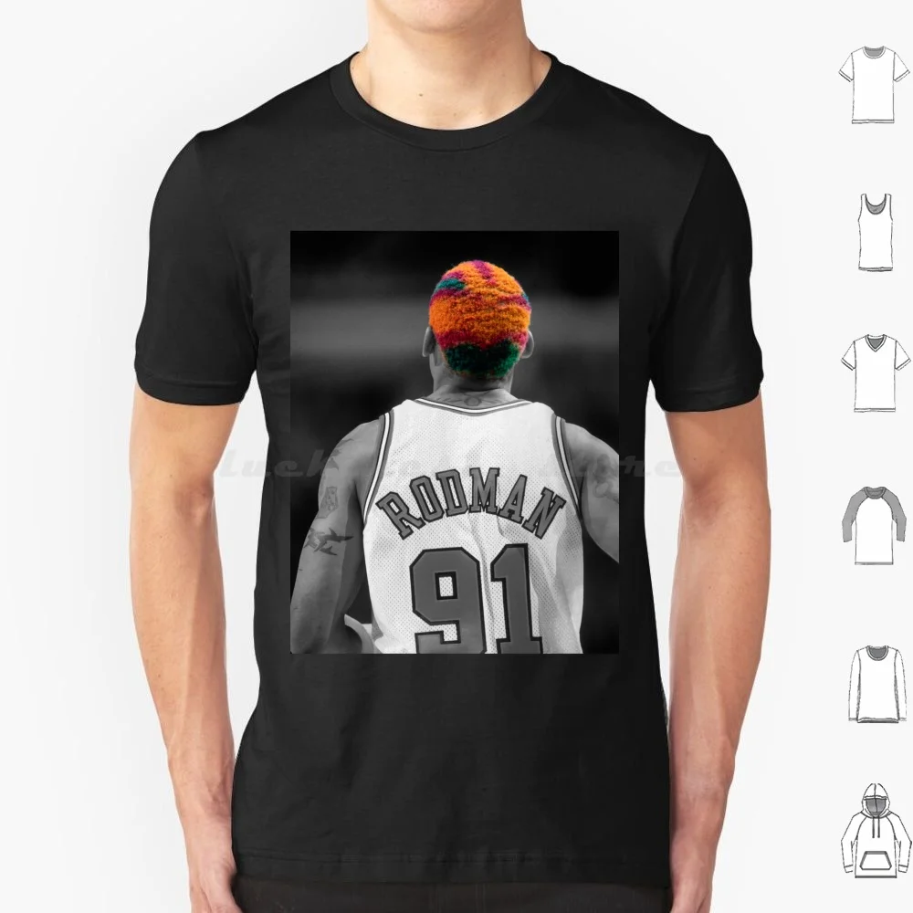 Dennis rodman t camisa 6xl algodão legal t dennis rodman worm basquete playoffs especialista defensivo salão de fama esportes
