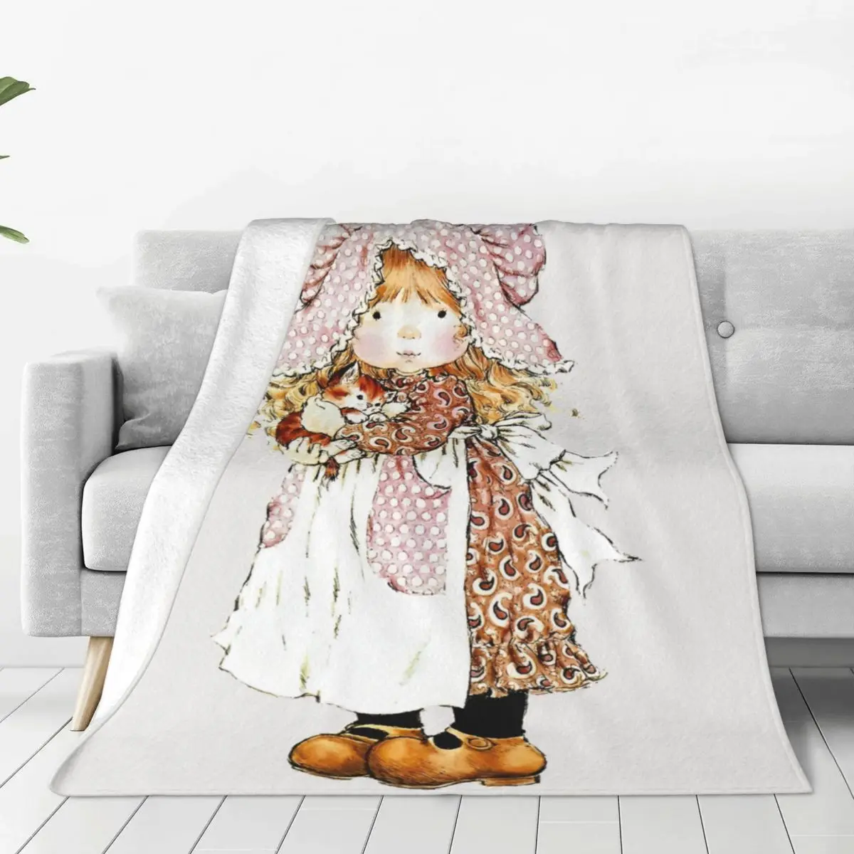 

Sarah Kay With Cat Knitted Blankets Flannel Ultra-Soft Throw Blanket for Bed Bedspread