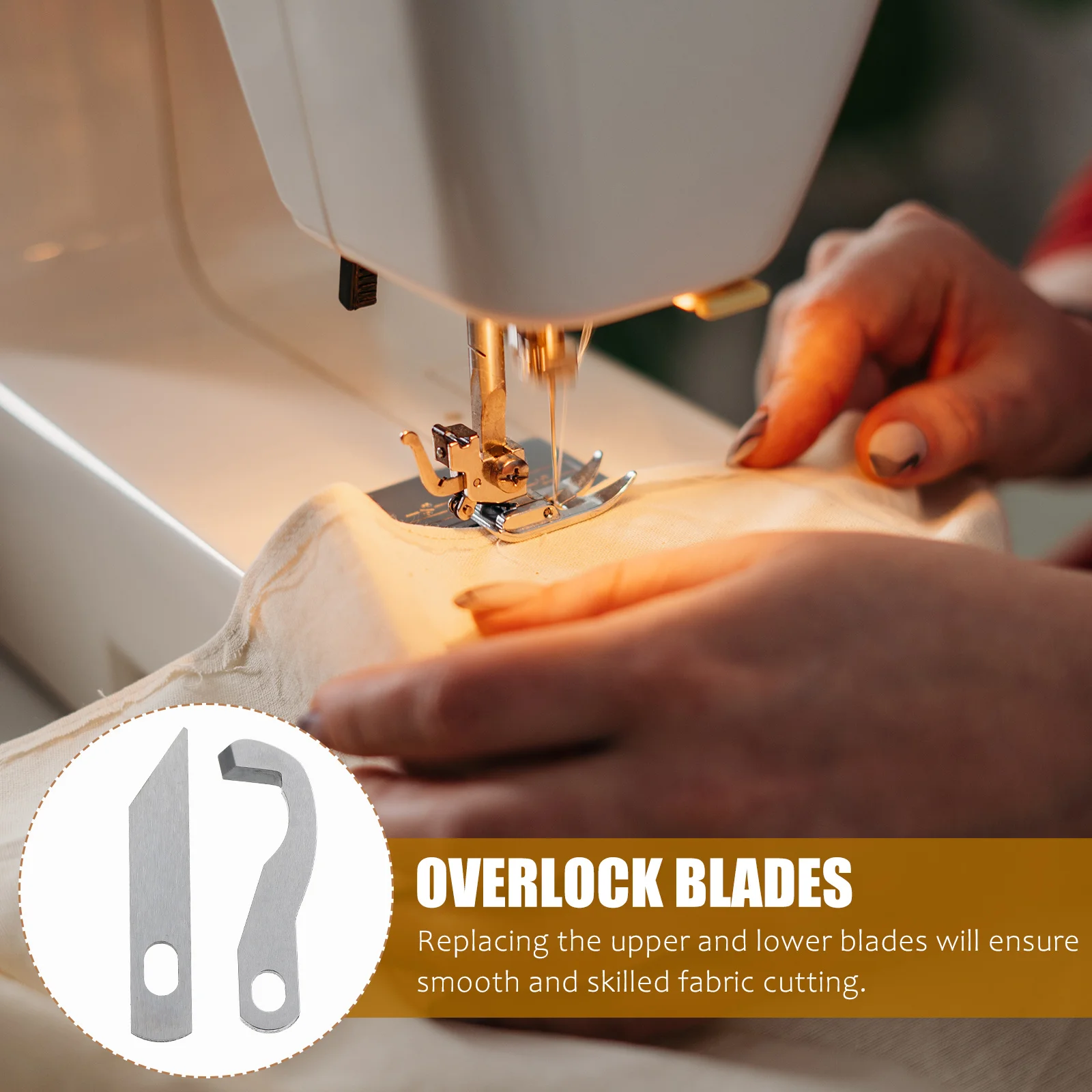 2 قطعة شفرات الاوفرلوك العلوي والسفلي السكاكين استبدال أجزاء آلة سيرجر المنزلية الخياطة اكسسوارات حادة #4