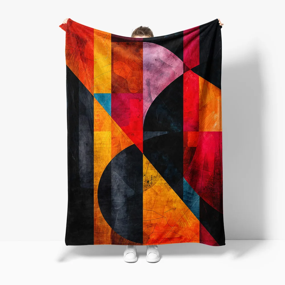 

Abstract Geometric Canvas Throw Blanket Sofa Bed Decorative Bedspread Home Textile Gift