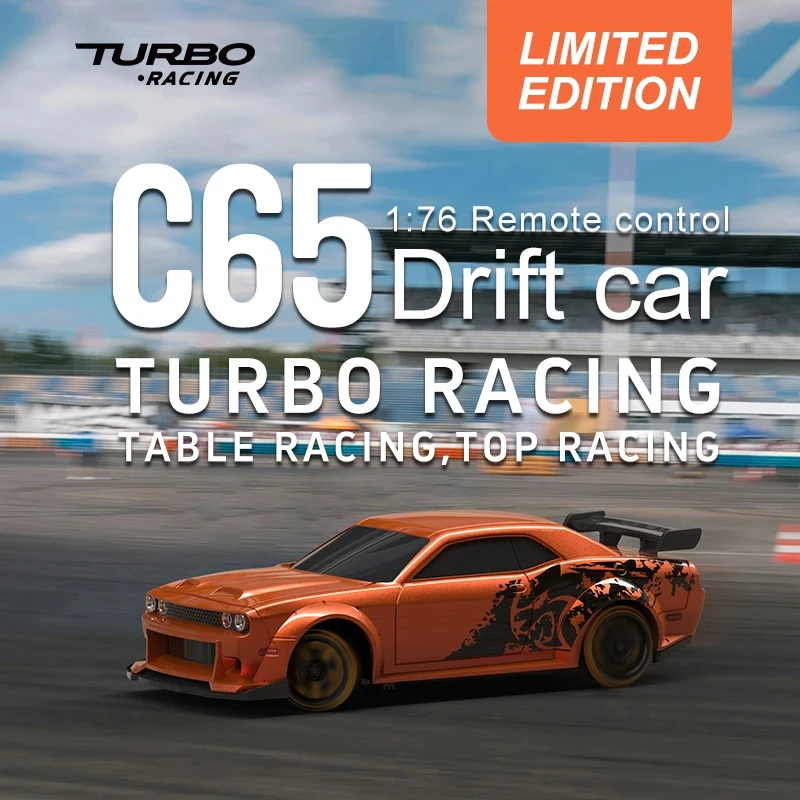 TURBO RACING Limited Edition 1:76 C65 Drift Car With Gyro Mini RC Desktop Toys Remote Control Kids and Adults Toys